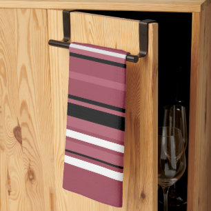Linge De Cuisine Topaz fumé et rayures noires