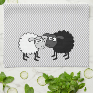 Linge De Cuisine Torse de cuisine mouton noir mouton blanc 40 cm x