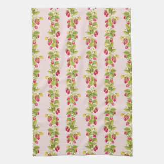 Linge De Cuisine Torse de cuisine rayé fraise - Rose clair