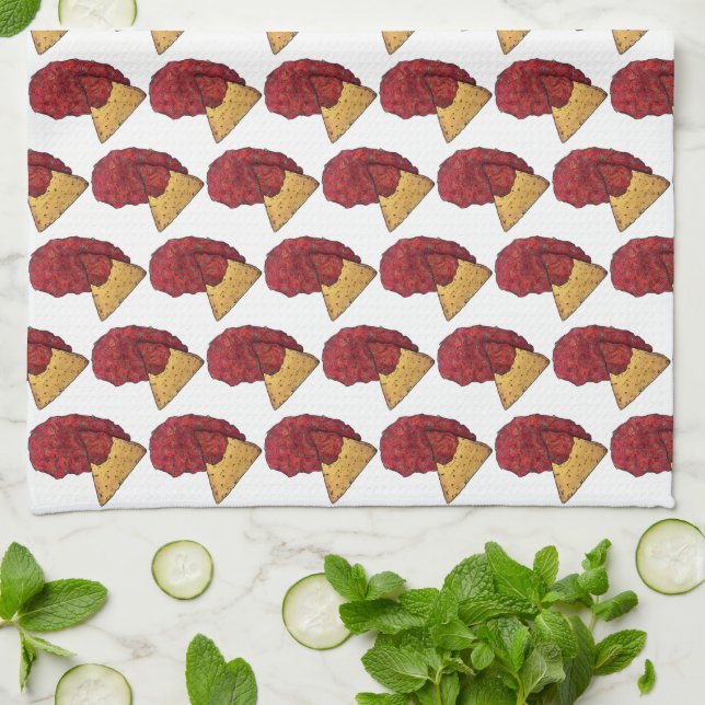 Linge De Cuisine Tortilla Chips et tremper Tomate Salsa Mexicain (Plié)