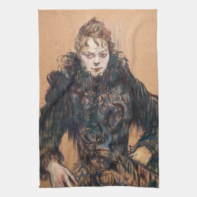 Linge De Cuisine Toulouse-Lautrec - Femme avec un Boa Noir (Vertical)