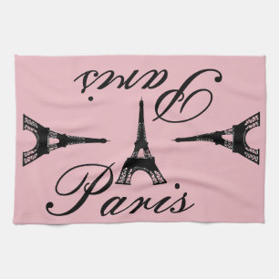 Linge De Cuisine Tour Eiffel rose de Paris