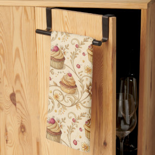 Linge De Cuisine Tourbillon de Cupcake Vintage Élégance de Pâtisser