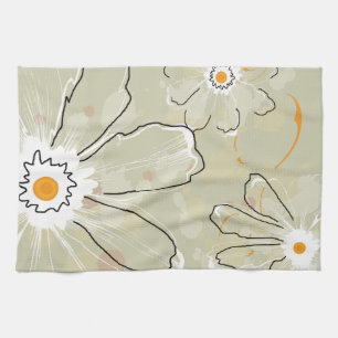 Linge De Cuisine Towel de cuisine en microfibre Fleurs Abstraites