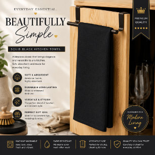Linge De Cuisine Towel de cuisine noir uni