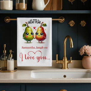 Linge De Cuisine Towel de cuisine personnalisé drôle d'amour