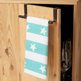 Linge De Cuisine Towels de cuisine avec étoiles blanches sur rayure