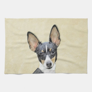 Linge De Cuisine Toy Fox Terrier Peinture - Cute Original Chien Art