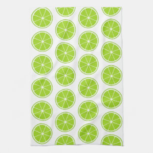 Linge De Cuisine Tranches de fruits stylisées à la chaux