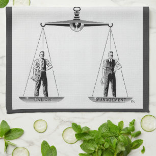 Linge De Cuisine Travail vintage contre gestion, balance de la just