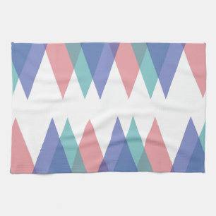 Linge De Cuisine Triangles bleu et corail