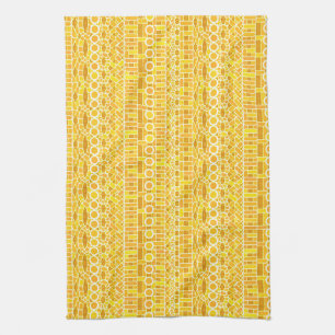 Linge De Cuisine Tribal Batik - moutarde or et orange