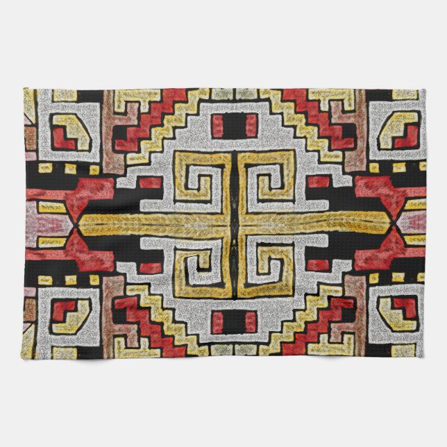 Linge De Cuisine Tribal de Geomethric/motif ethnique (Horizontal)