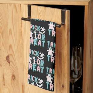 Linge De Cuisine Trick or Treat Fantômes Mignons Halloween Noir