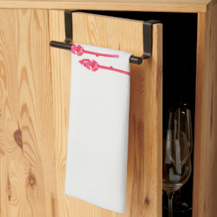 Linge De Cuisine Trois fleurs roses avec un arrière - plan noir