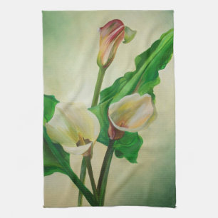 Linge De Cuisine Trois Lys Calla Étonnant Botanique Acrylique
