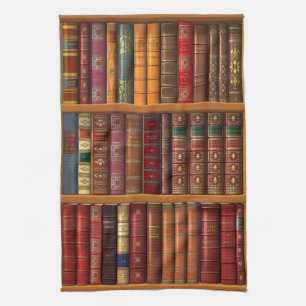 Linge De Cuisine Trompe - l ' oeil "bibliothèque française".