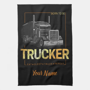 Linge De Cuisine Trucker Né Pour Être Conducteur Rétro Camion Vinta