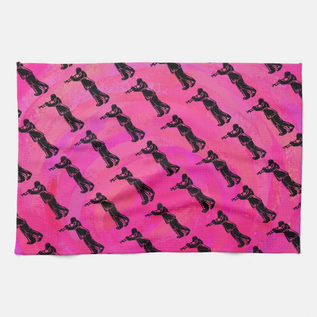 Linge De Cuisine Trumpet Boogie Nuits New York Hot rose (Horizontal)