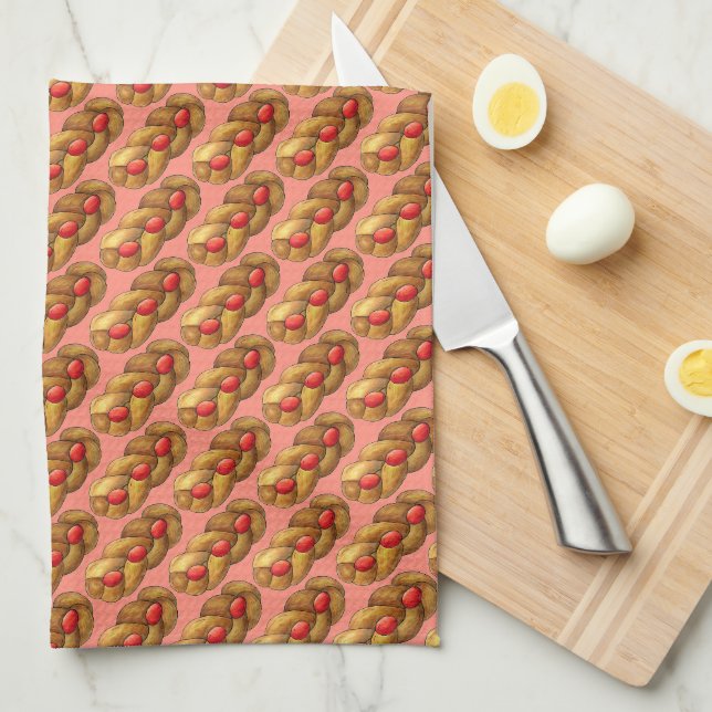 Linge De Cuisine Tsoureki Grec Fête arménienne Pâques Pain Nourritu (Quart Plié)