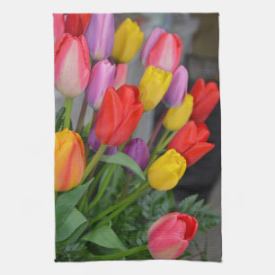 Linge De Cuisine Tulipes de printemps colorées
