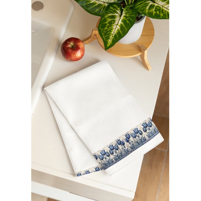 Linge De Cuisine Tulipes en bleu Delft (Créateur téléchargé)