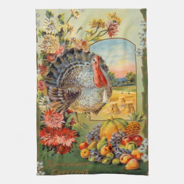 Linge De Cuisine turquie vintage de Thanksgiving  (Vertical)