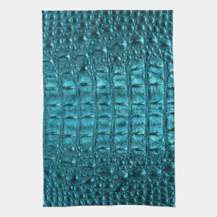 Linge De Cuisine turquoise empreinte d'alligator bleu bleu d'aqua t