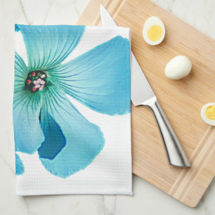 LINGE DE CUISINE TURQUOISE FLOWER POWER