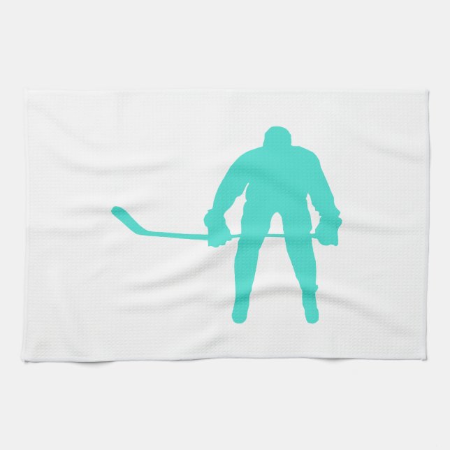 Linge De Cuisine Turquoise ; Hockey Vert Bleu (Horizontal)