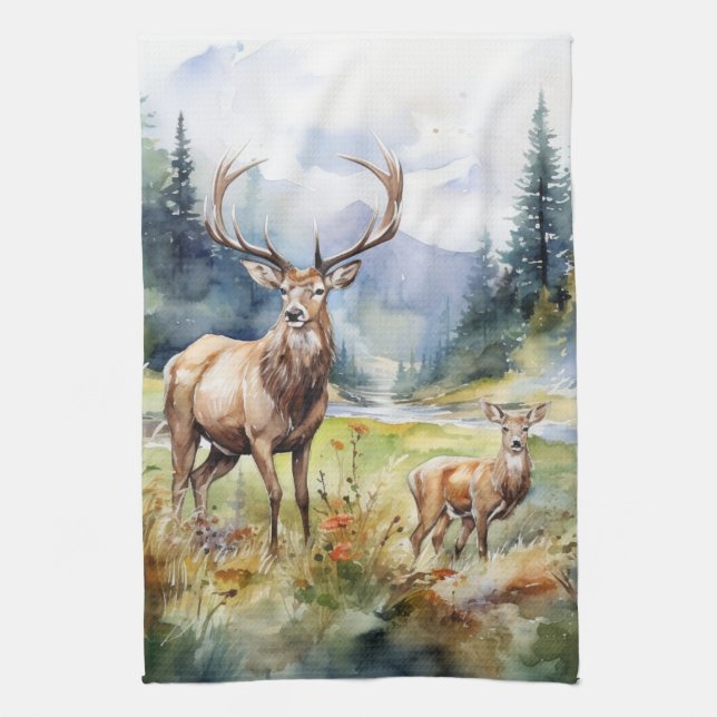 Linge De Cuisine Two Deer (Vertical)