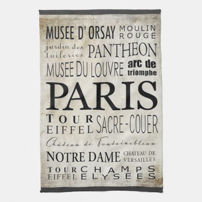 Linge De Cuisine Typographie de Paris - style de souterrain (Vertical)