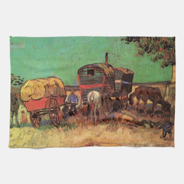 Linge De Cuisine Tziganes avec caravanes par Vincent van Gogh (Horizontal)