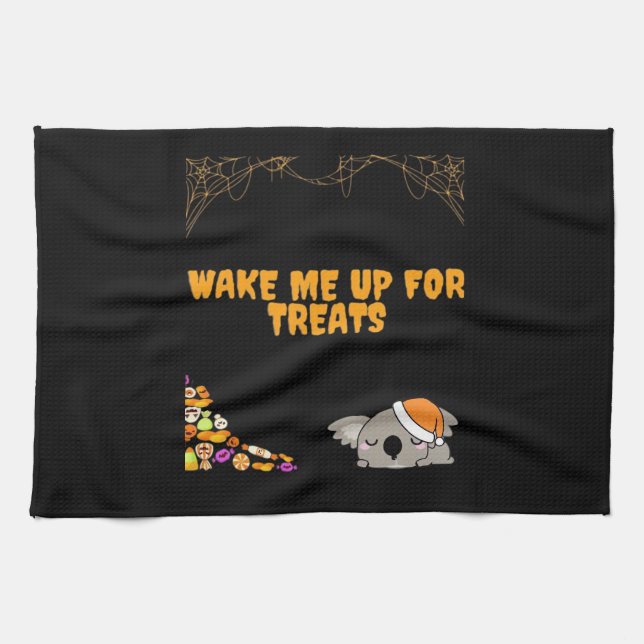 Linge De Cuisine Un animal endormi prêt pour les friandises d'Hallo (Horizontal)