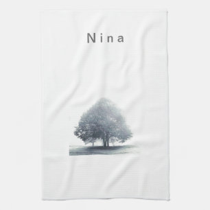 Linge De Cuisine Un arbre dans le brouillard