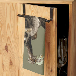 Linge De Cuisine Un chat japonais attrape une grenouille