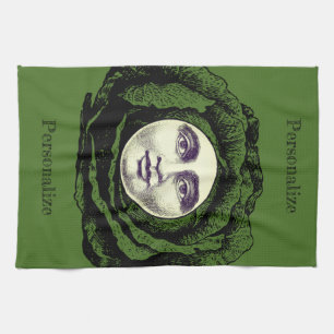 Linge De Cuisine Un homme dans la tête de chou vintage de la lune