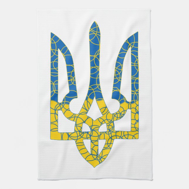 Linge De Cuisine Un trident ukrainien texturé drapeau d'Ukraine cou (Vertical)