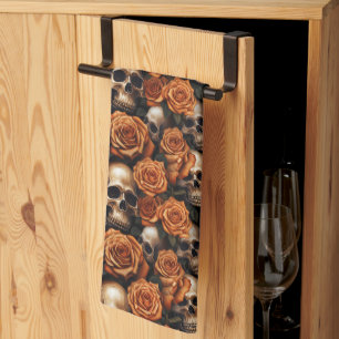 Linge De Cuisine Une série de crânes et de roses Design 9