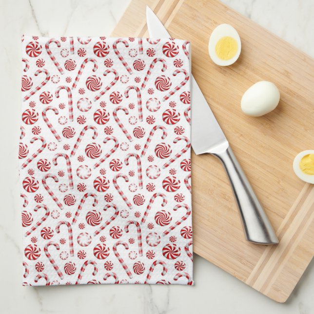 Linge De Cuisine Une série épices de menthe poivrée Design 12 (Quart Plié)