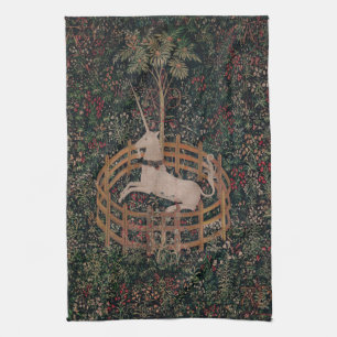Linge De Cuisine Unicorn Hunt Medieval Art - Unicorn repose sous la