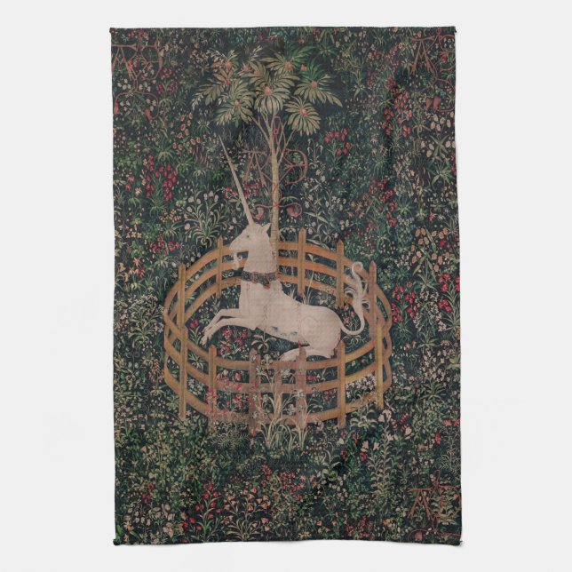 Linge De Cuisine Unicorn Hunt Medieval Art - Unicorn repose sous la (Vertical)