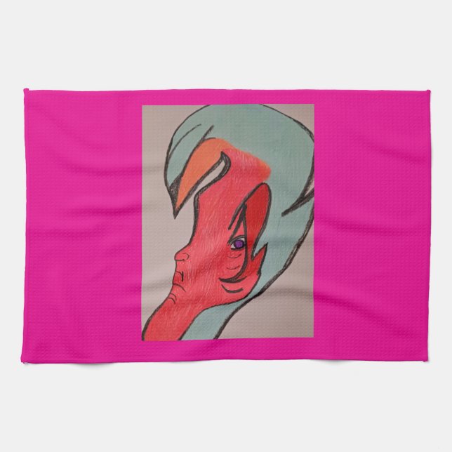 Linge De Cuisine Unique Original Character Art Kitchen Towel (Horizontal)