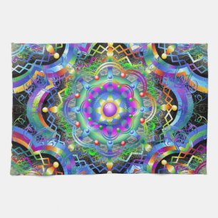 Linge De Cuisine Univers Mandala Couleurs Psychédéliques
