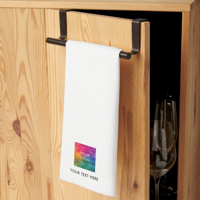 Linge De Cuisine Upload Your Company Logo Custom Text Template (Pliage en tiers)