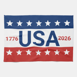 Linge De Cuisine USA 1776 2026 250e anniversaire Rouge Blanc Bleu