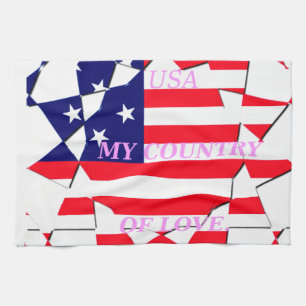 Linge De Cuisine USA Star Spangled Love My Country of Love