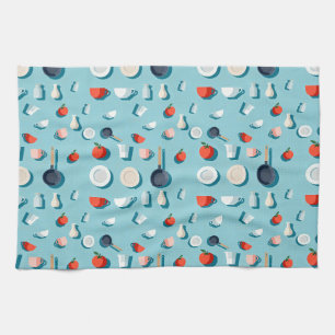 Linge De Cuisine Ustensiles de cuisine en vue de dessus tasses et t