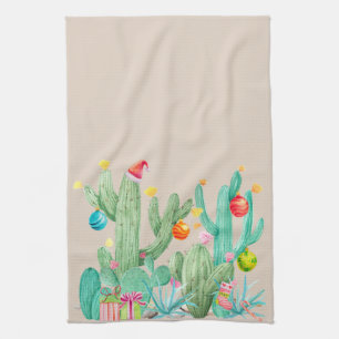 Linge De Cuisine Vacances d'hiver Noël Cactus Désert Sud-ouest