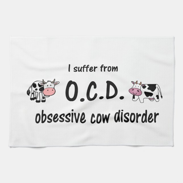 Linge De Cuisine Vache OCD (Horizontal)